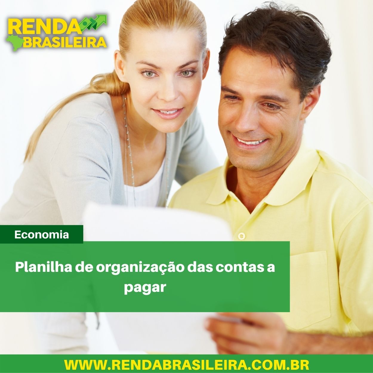 Planilha de organização das contas a pagar